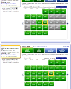 PDX-SAN, Plenty of open award seats