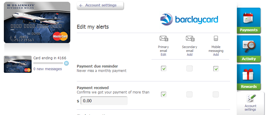 Barclaycard Alerts