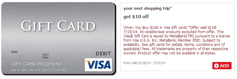 Visa Prepaid Card - $200 + $6 Fee