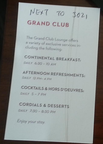Schedule of the "Grand" Club