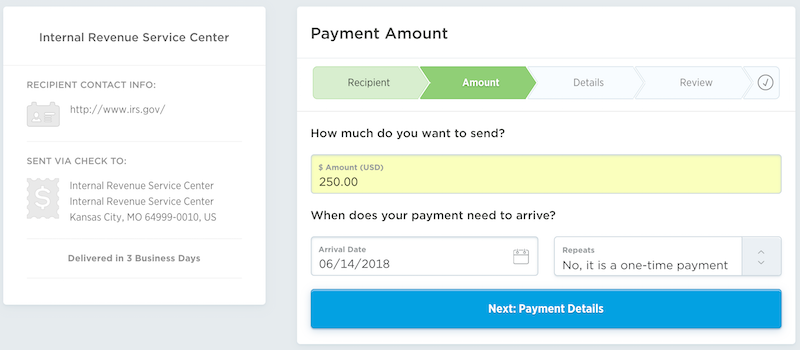 Select the Payment Amount
