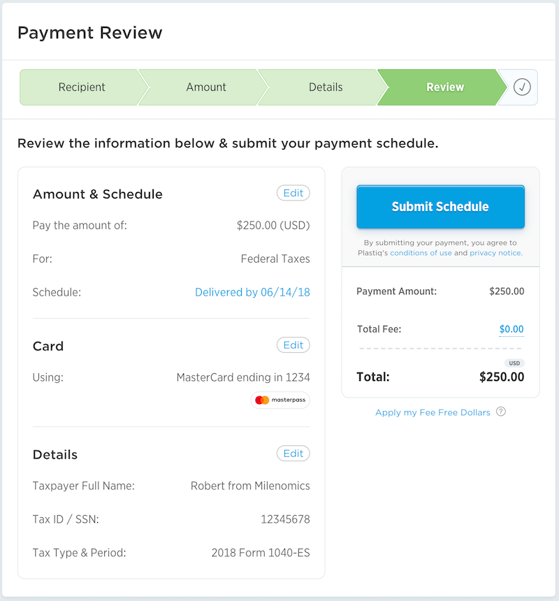 Pay Federal Taxes Online with a Credit Card Fee-Free with Plastiq