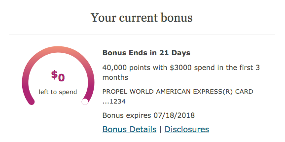 Tracking Wells Fargo signup bonus progress